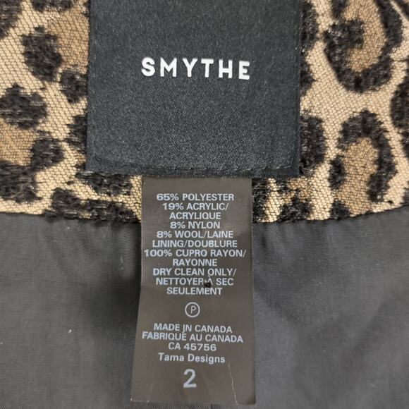 SMYTHE Anytime Leopard Jacquard Blazer Size 2 Animal Print - Picture 7 of 16